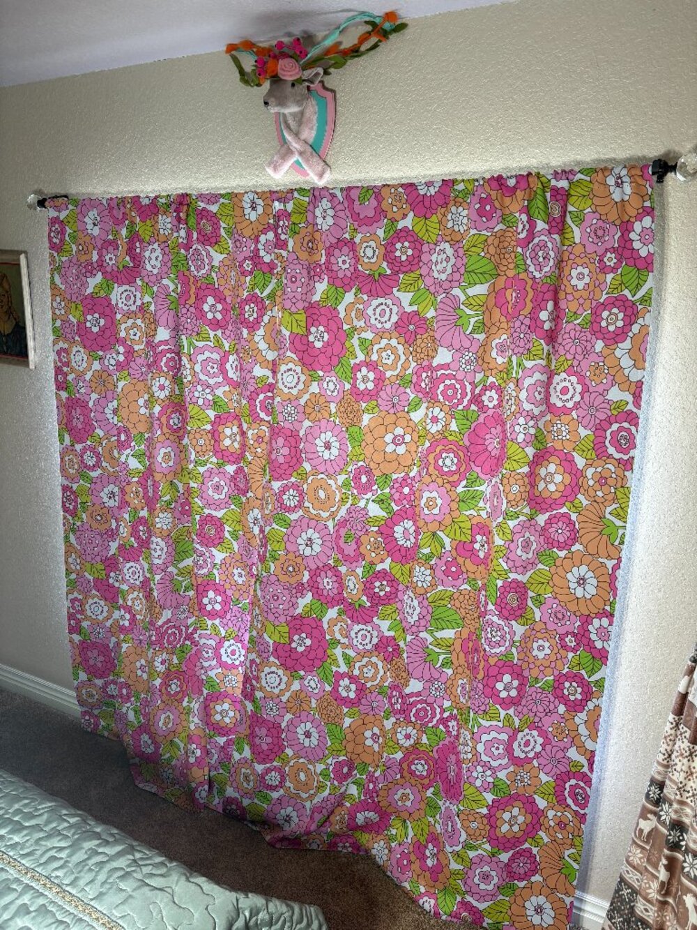 2 Flower Power Society6 Groovy Blackout Curtain Panels measuring 83 x 80" ea.